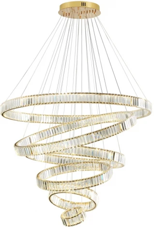 Подвесная люстра ярусная большая в виде спирали Odeon Light Vekia 5015/260L (LED, 220V, на тросе, спираль)