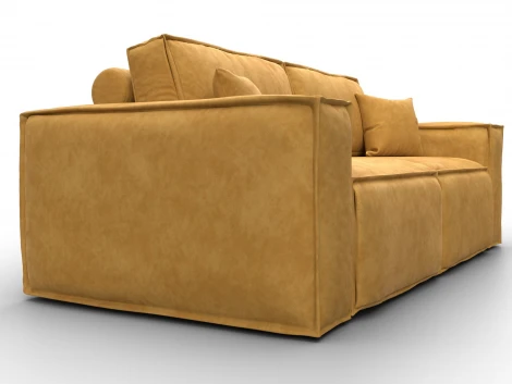 Диван прямой Лига-081 НПБ (ДСП/Пластик/Велюр/Желтый) Лига Диванов 130112