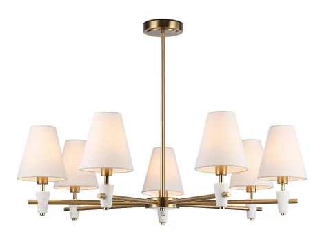 Потолочная люстра на штанге с абажурами и мрамором Ambrella Ceramo Classic LH75045