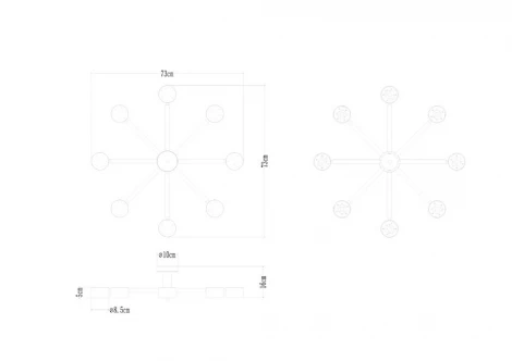 Потолочная люстра на штанге Arte Lamp Tenda A1624PL-8BK