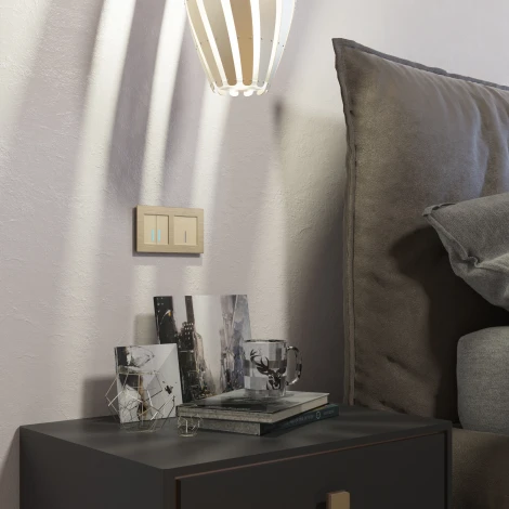 Умный сенсорный выключатель двухклавишный (шампань) Werkel W4520611 (a048329)