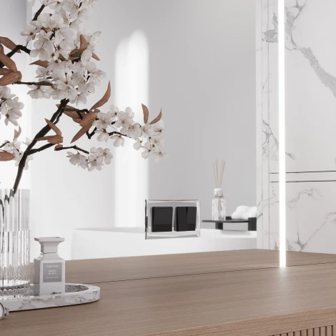 Выключатель двухклавишный проходной (черный акрил) Werkel W1122048 (a064039)