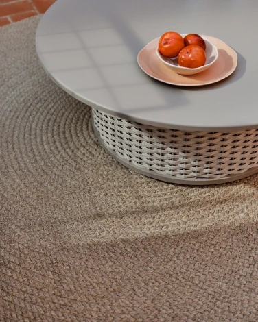 Уличный журнальный столик Sedalis из алюминия и веревки серого цвета Ø99 см La Forma (ex Julia Grup) арт.263200