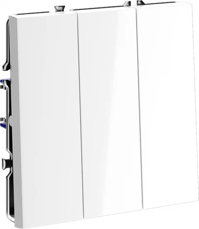 Выключатель трехклавишный (белый глянцевый) Voltum S70 VLS030101