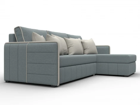 Диван угловой Лига-078 угол универсальный (ДСП/Пластик/Рогожка/Серый,Бежевый) Лига Диванов 130981