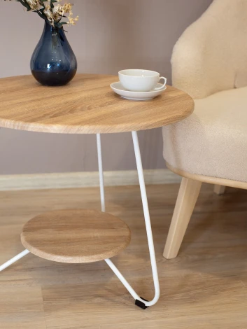 Стол журнальный BeautyStyle 38 дуб сонома/белый Mebelik 009594