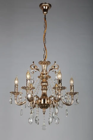 Подвесная люстра Omnilux Aosta OML-78903-06 (220V, на цепи, подсвечник, свеча)