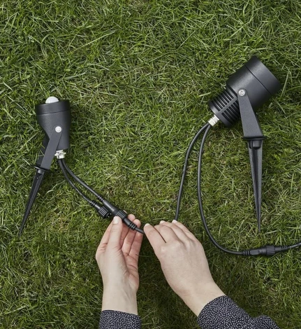Датчик движения инфракрасный грунтовый Markslojd Garden 24, черный, 24V, IP44
