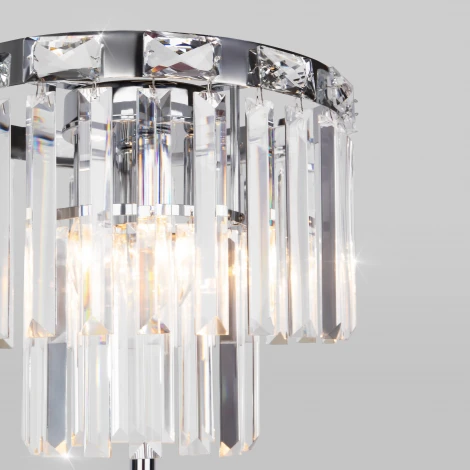 Торшер Elegante 01137/3 хром Eurosvet (220V, хрусталь, круглые)