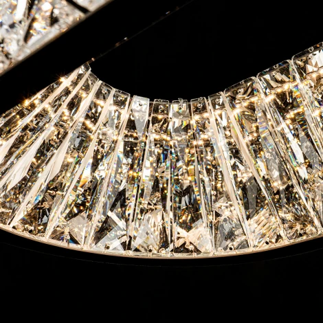 Подвесная люстра светодиодная хрустальная с пультом с регулировкой цветовой температуры Modelux ML.335.900.300 CR