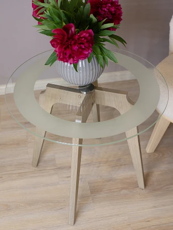 Стол журнальный Рилле 447 шимо/стекло прозрачное Mebelik 009585