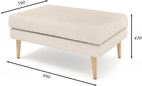 Банкетка Arsko Корс 1 молочный велюр