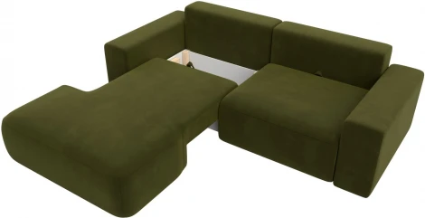 Диван угловой Лига-036 НПБ Классик левый угол (Зеленый/Микровельвет) Лига Диванов арт.121368L