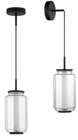 Подвесной светильник Odeon Light Jam 5409/11L черный/прозрачный/металл/стекло/акрил LED 11W 3000K 720Лм (220V, на проводе, круглые)