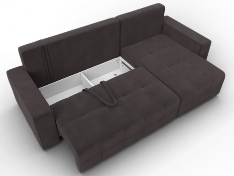 Диван угловой Лига-122 угол универсальный (ДСП,Брус,Велюр/Коричневый) Лига Диванов 137606