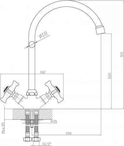 Смеситель Agger Retro-X A1700000 для кухонной мойки