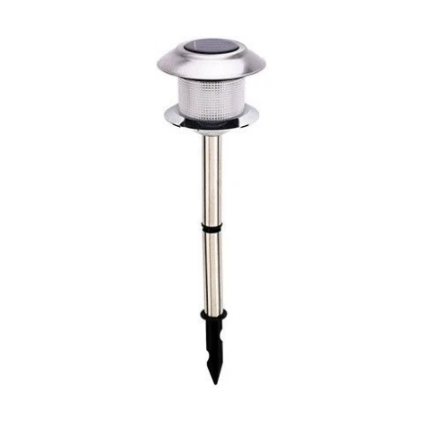 Светильник грунтовый уличный светодиодный на солнечных батареях Horoz, 1 плафон, никель с прозрачным