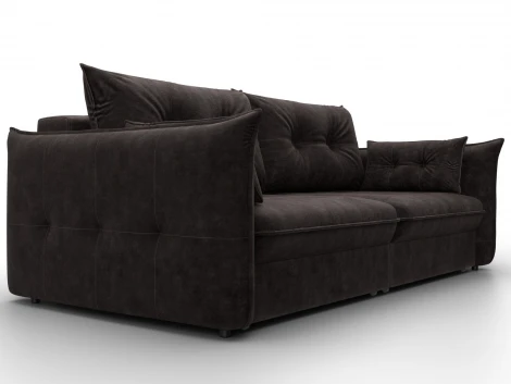 Диван прямой Лига-100 НПБ (ДСП,Фанера/Пластик/Велюр/Коричневый) Лига Диванов 133646