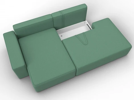 Диван угловой Лига-079 угол левый (ДСП/Пластик/Рогожка/Зеленый) Лига Диванов 129815L