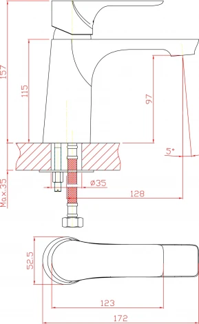 Смеситель 1 Orange Aristo M19-021cr для раковины