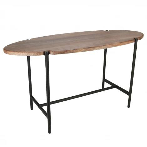 Стол журнальный МеталлАрт М025 коричневый дуб/черный Mebelik 009496