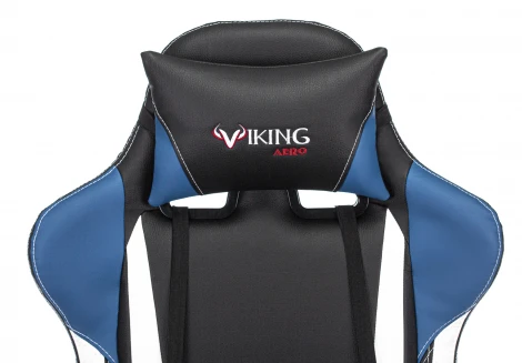 Кресло игровое Zombie VIKING TANK черный/синий/белый эко.кожа с подголов. крестовина металл