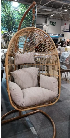 Подвесное кресло AFM-850G Beige (Искусственный ротанг/Бежевый) Afina