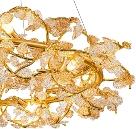 Подвесная люстра 11042/12P Gold Indigo Splendore V000421 (220V, на тросе, листья, ветки)