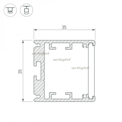 Профиль SL-ARC-3535-D1500-N90 BLACK (1180мм, дуга 1 из 4) (Алюминий) 026596 Arlight