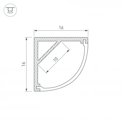 Профиль ARH-KANT-H16-2000 ANOD (Алюминий) 016178 Arlight