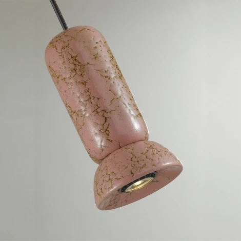 Подвесной светильник Odeon Light Kerama 5054/1C PENDANT черный/розовый/коричн./металл/керамика GU10 LED 4W (220V, на проводе, круглые)