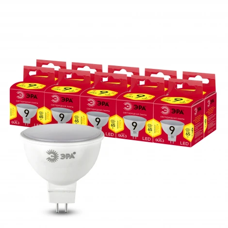 Лампочка светодиодная GU5.3 9W ЭРА LED MR16-9W-827-GU5.3 R