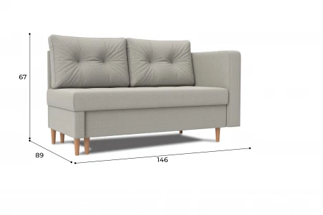Кушетка Лига-098 (ДВП,ДСП,ЛДСП,Брус,Фанера/Дерево/Рогожка/Бежевый) Лига Диванов 132575