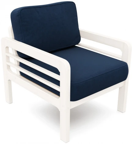 Кресло Arsko Бергер беленый дуб велюр синий