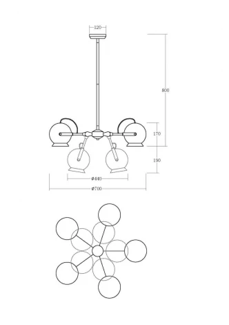 Потолочная люстра Vele Luce Giuseppe VL2084L05