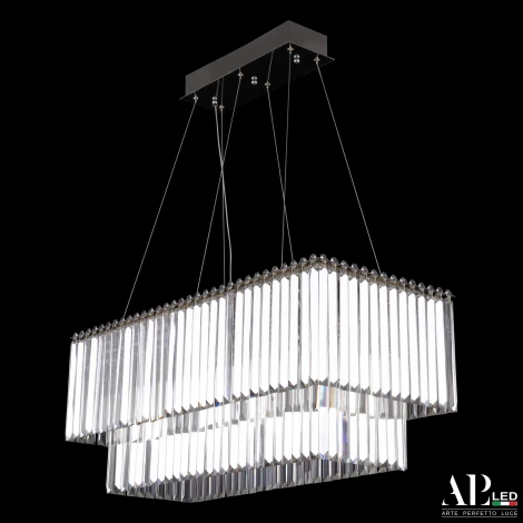 Подвесная люстра светодиодная APL LED Sicilia SH11.74.C.Gd.4000 (220V, хрусталь, на тросе)
