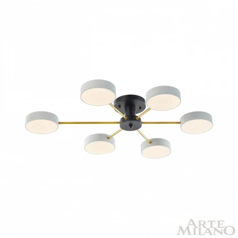 Потолочная люстра на штанге Arte Milano Ferrara 252006/6 Bk/Wh (LED, 220V, круглые)