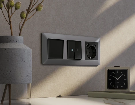 Рамка Ambrella Volt ALFA Line (Сталь матовый) 3-ая AF110503