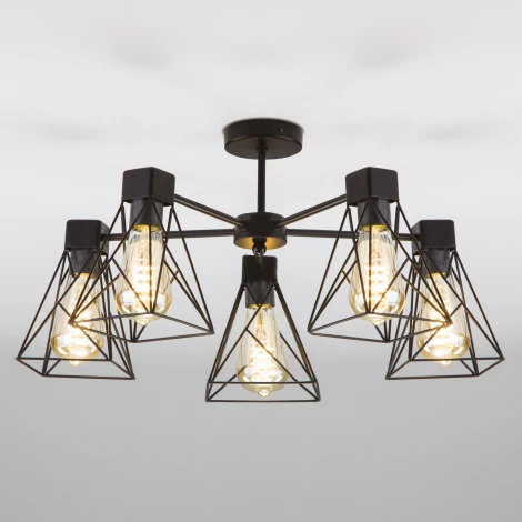 Потолочная люстра Eurosvet Trappola 70107/5 черный (220V)