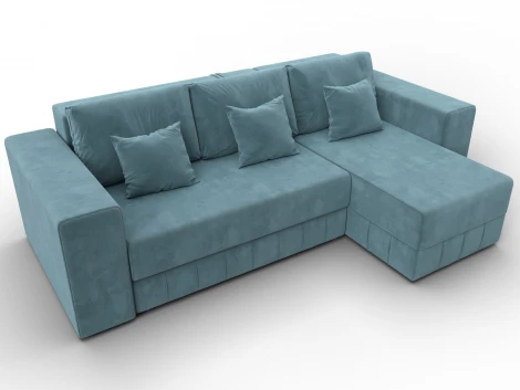 Диван угловой Лига-076 угол универсальный (ДСП/Пластик/Велюр/Бирюзовый) Лига Диванов 129841