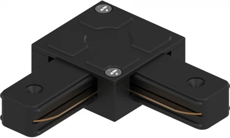 Коннектор угловой однофазный для шинопровода, черный Feron LD1007 41737