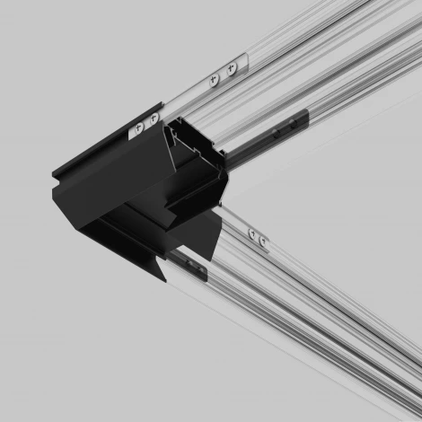 Коннектор угловой для монтажа в натяжной потолок однофазного шинопровода черный Basic System Elektrostandard 85235/00