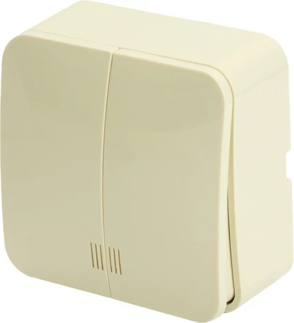 Выключатель двухклавишный с подсветкой (слоновая кость) Stekker София 49476