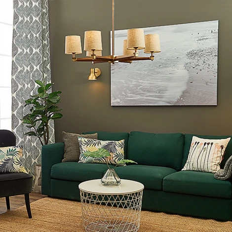 Потолочная люстра на штанге Jorgenson D85 Beige/Light Wood By ImperiumLoft Stavra01 (220V)