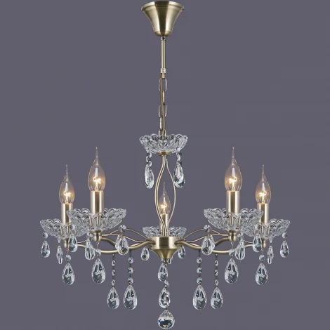 Подвесная люстра ILLUMICO IL0265-5PSQ-39 AB (220V, на цепи, подсвечник, свеча)