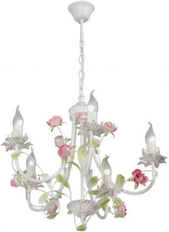 Подвесная люстра V1138-0/5 Vitaluce (220V, на цепи, свеча, цветы)