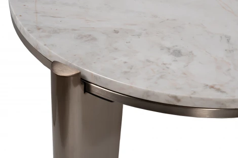 57EL-10083 Стол журнальный натур.белый мрамор Cass White d 57*50см Garda Decor