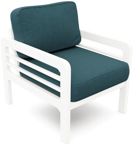 Кресло Arsko Бергер белая эмаль велюр голубой