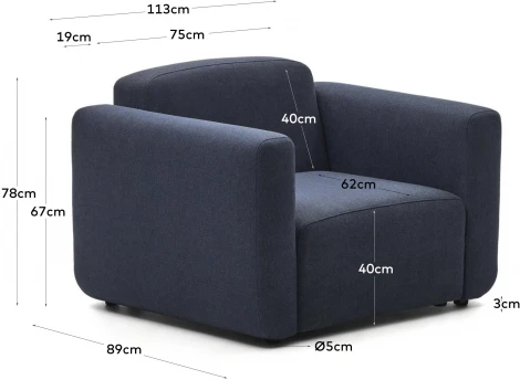 Neom Модульное кресло синего цвета La Forma (ex Julia Grup) арт.157101