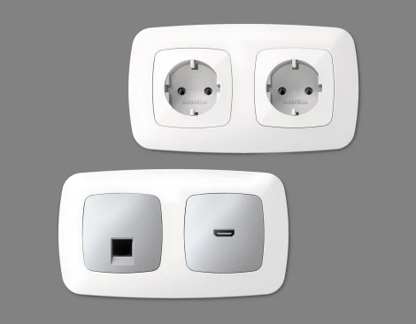 Рамка Ambrella Volt OMEGA Ecta (Белый матовый) 4-ая OF140124